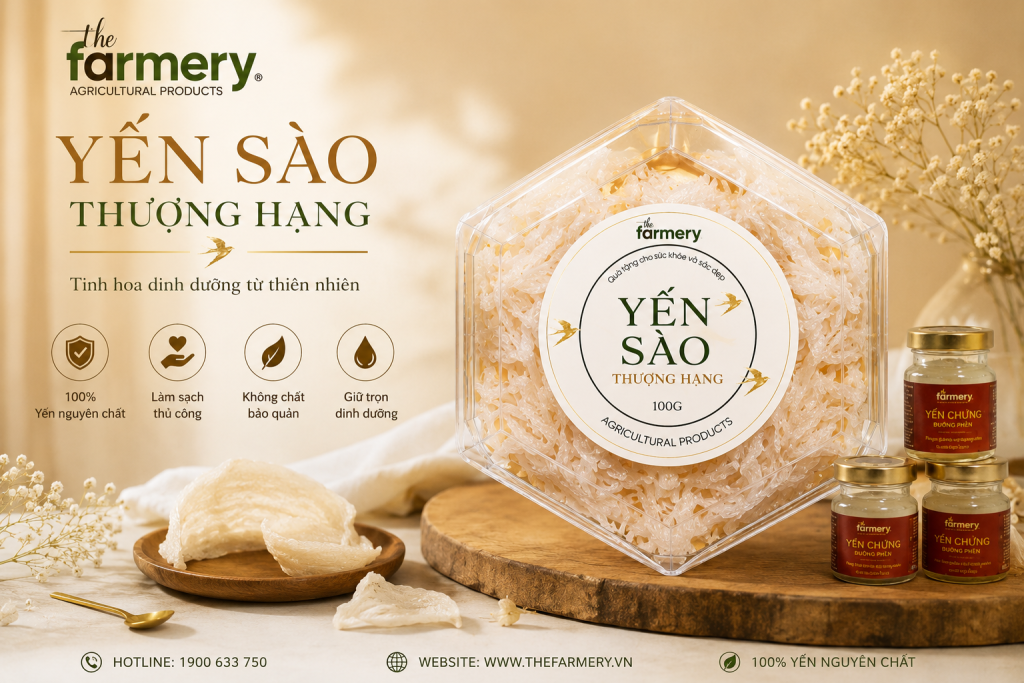 Yến sào The Farmery trở thành lựa chọn hàng đầu của nhiều gia đình nhờ nguồn dinh dưỡng quý giá, nguyên chất và an toàn.